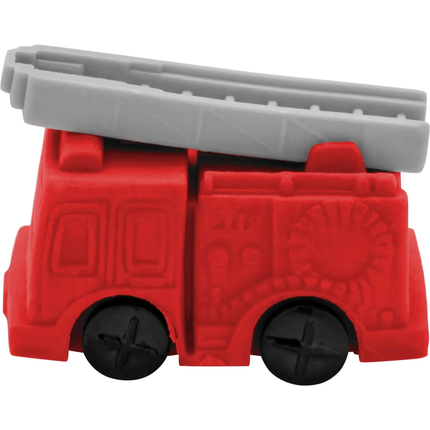 Kleines rotes Feuerwehr-Radiergummi-Set in Form eines Feuerwehrautos
