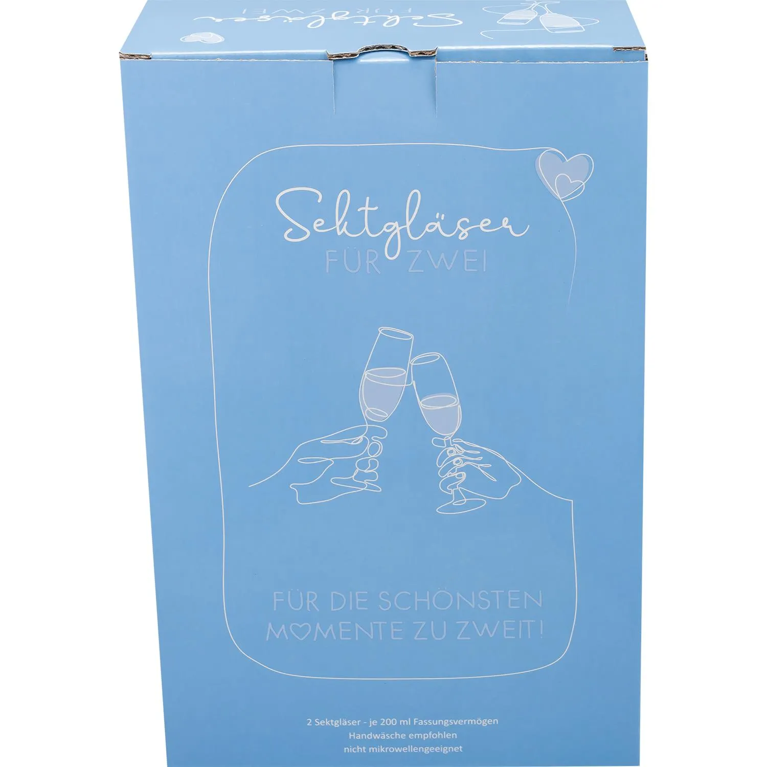 Sektgläser-Set für zwei in Geschenkbox – Gläser aus Glas, Verpackung aus Pappe