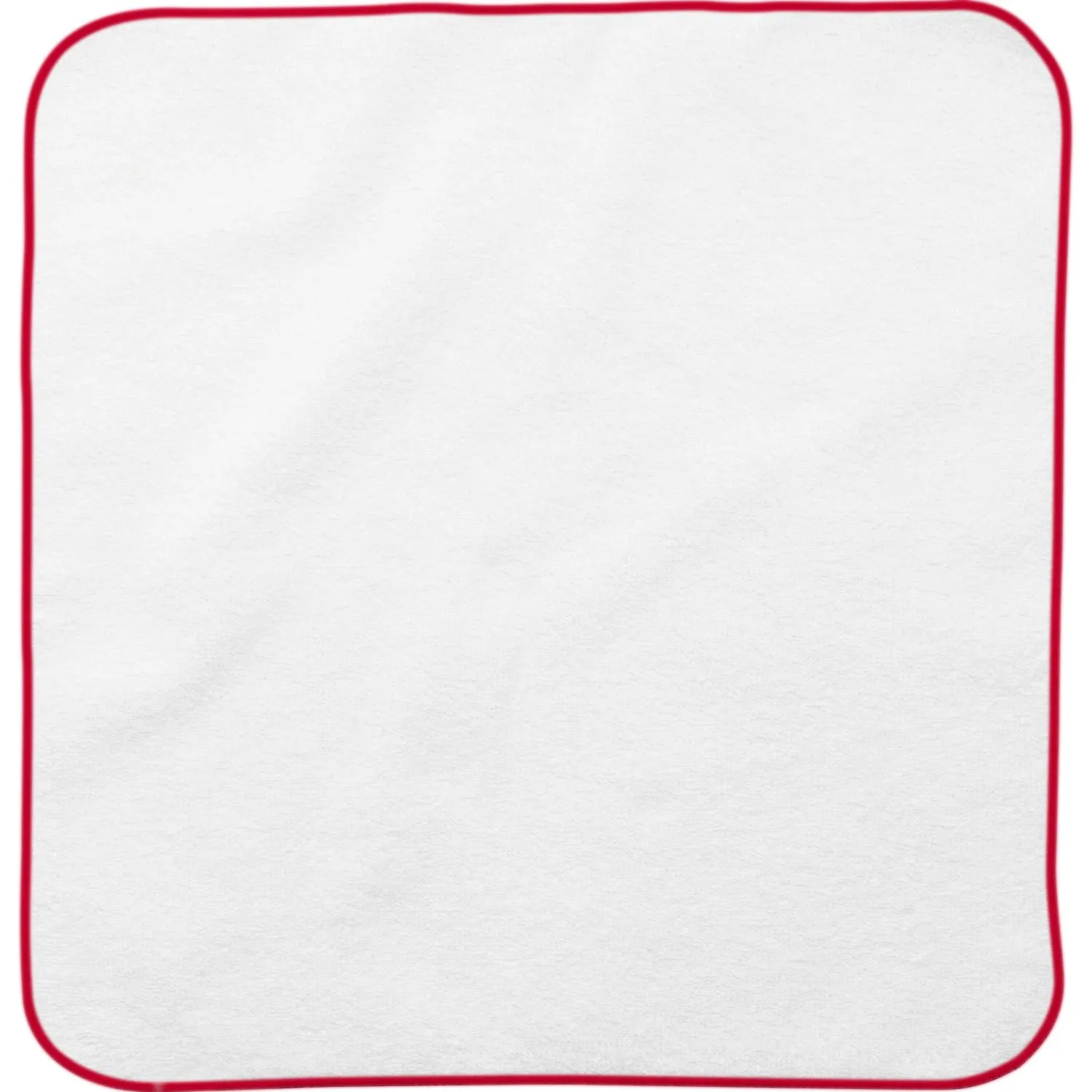 Weißes Magic Towel Welt mit roter Kante, rund gepresst, 30x30 cm, 100% Baumwolle