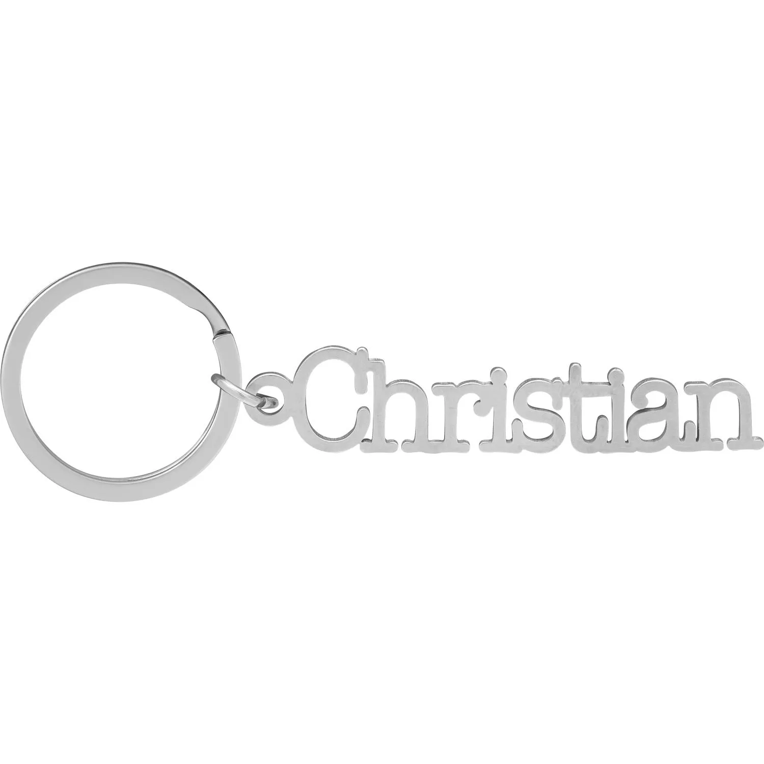 Silberner Namens-Schlüsselanhänger mit Schriftzug 'Christian'