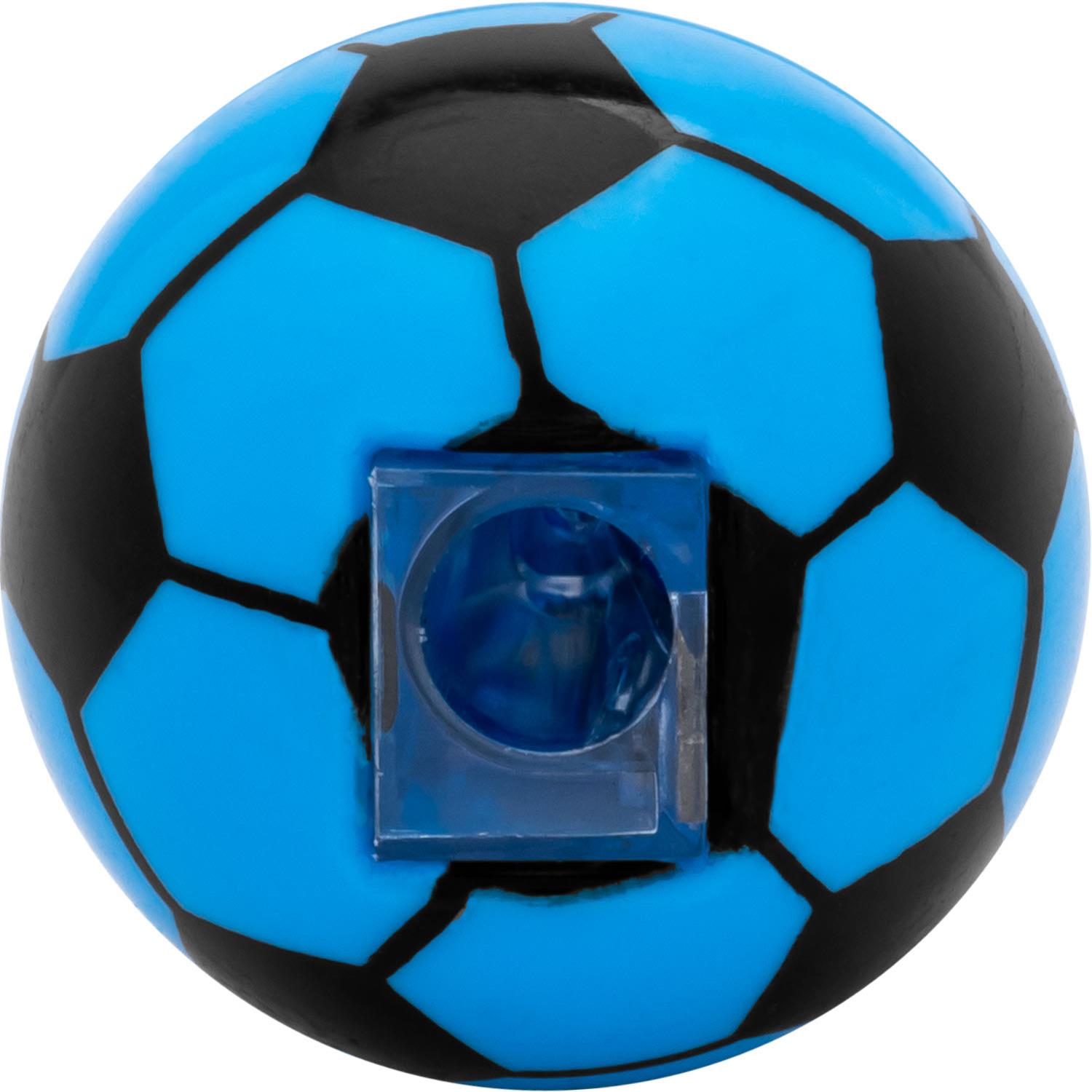 Blaues Fußball-Spitzer-Set mit zwei Fußballspitzern in Geschenkbox