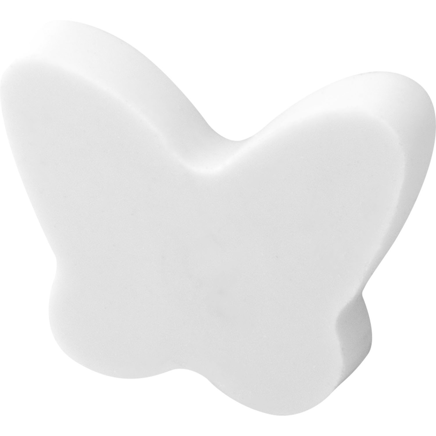 Weißer Radierer in blütenähnlicher Küken-Form aus Gummi
