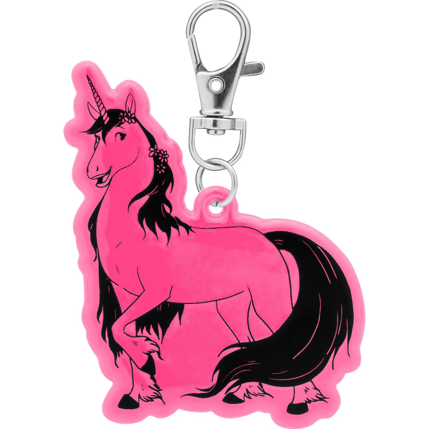 Pinker Einhorn-Reflektor-Schlüsselanhänger mit Karabiner