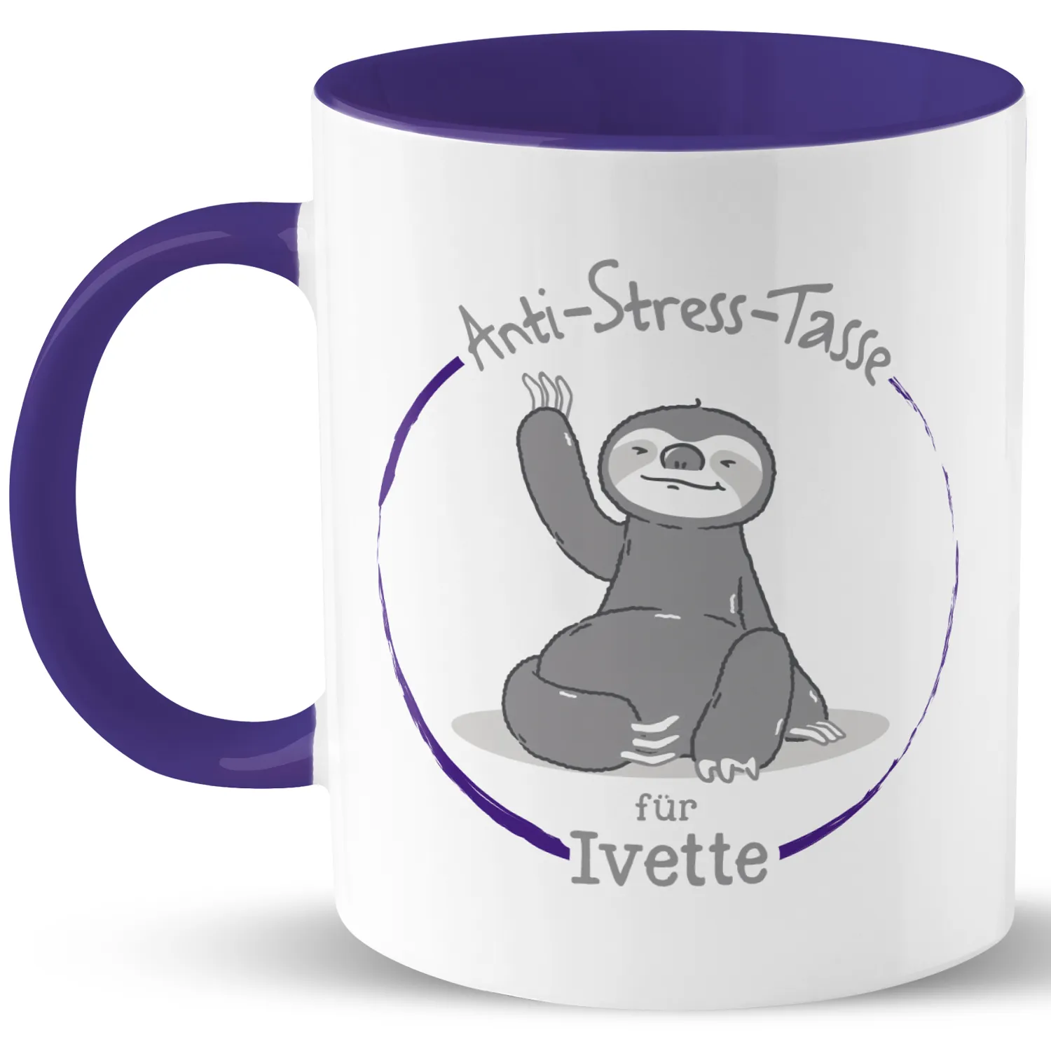 GRUSS & CO L1739 Tasse »Anti-Stress-Tasse für ...« mit Wunschnamen, violett, personalisiert