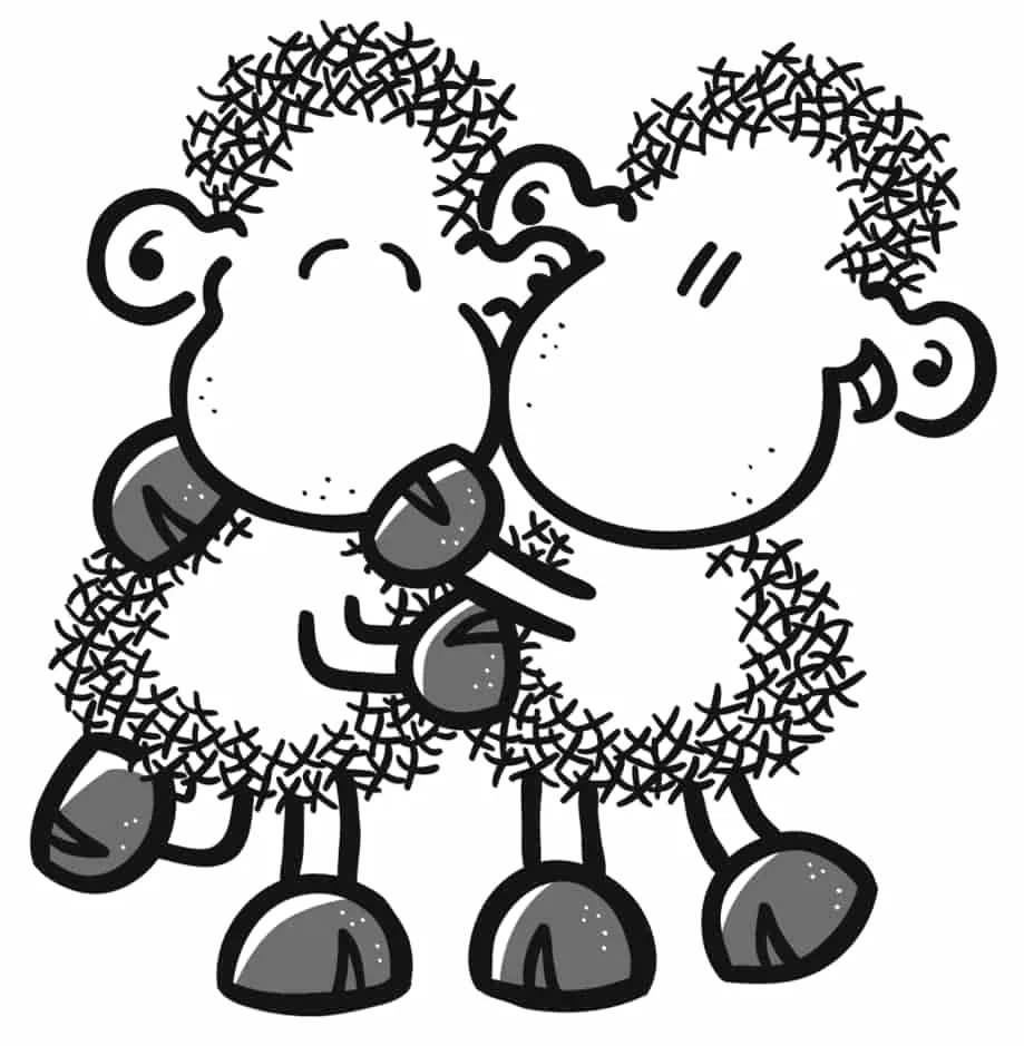 sheepworld Schafe umarmen sich