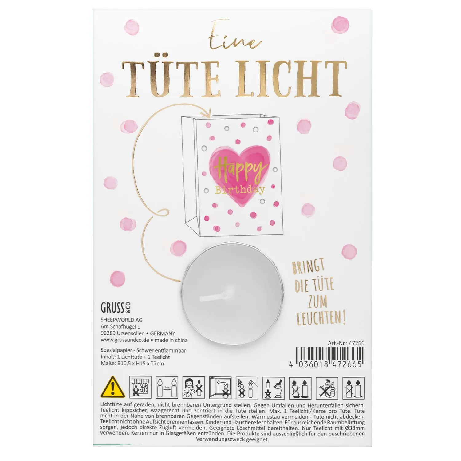 Lichttüte »Happy Birthday«