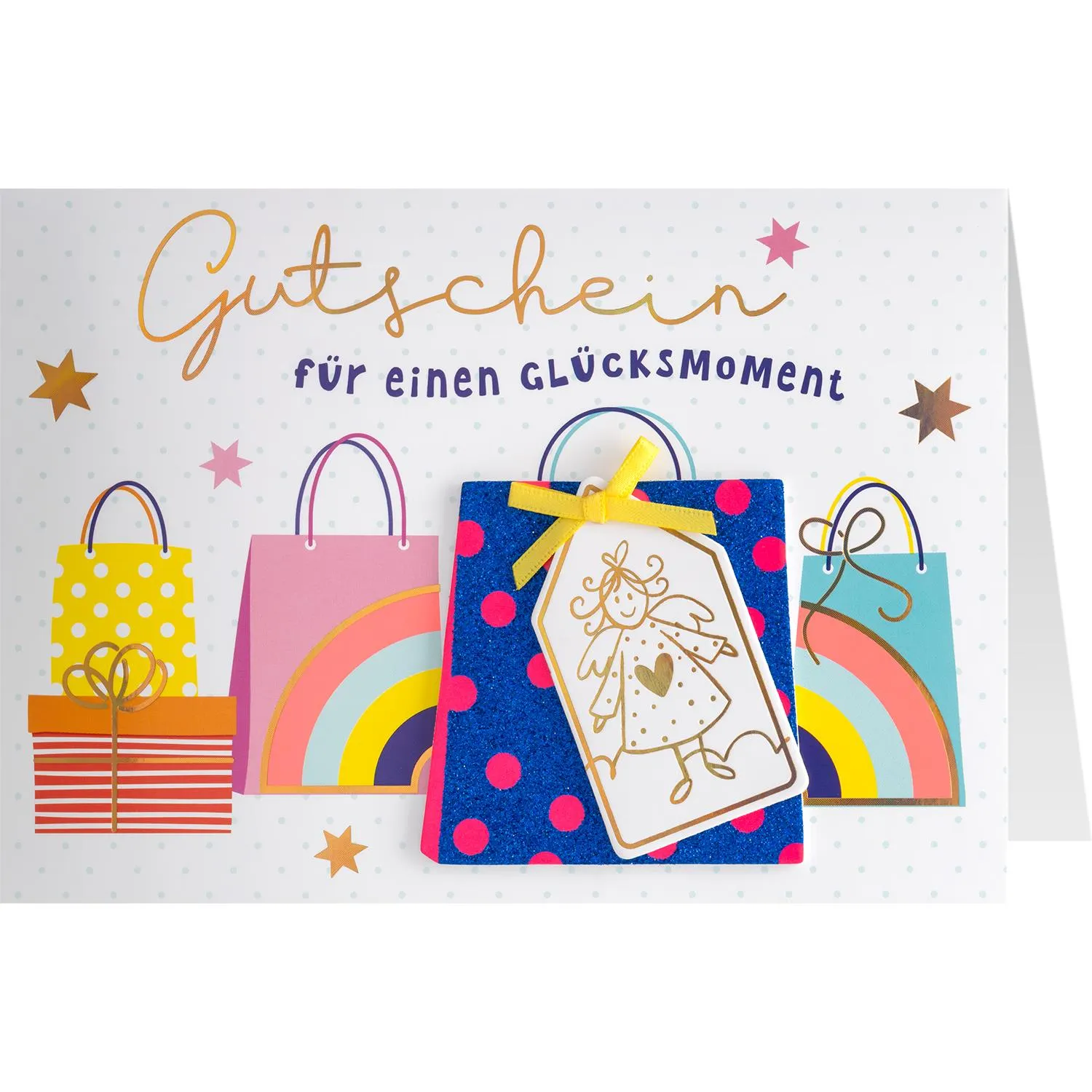 Grußkarte Schutzengel »Gutschein für einen Glücksmoment«