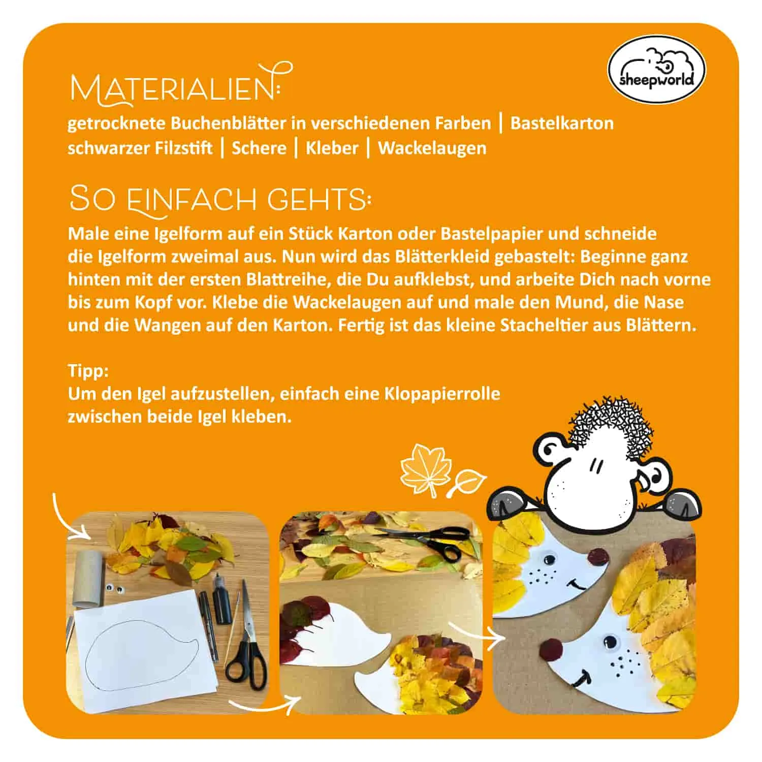 Eine Anleitung mit Materialien und Schritten zum Basteln für den Herbst