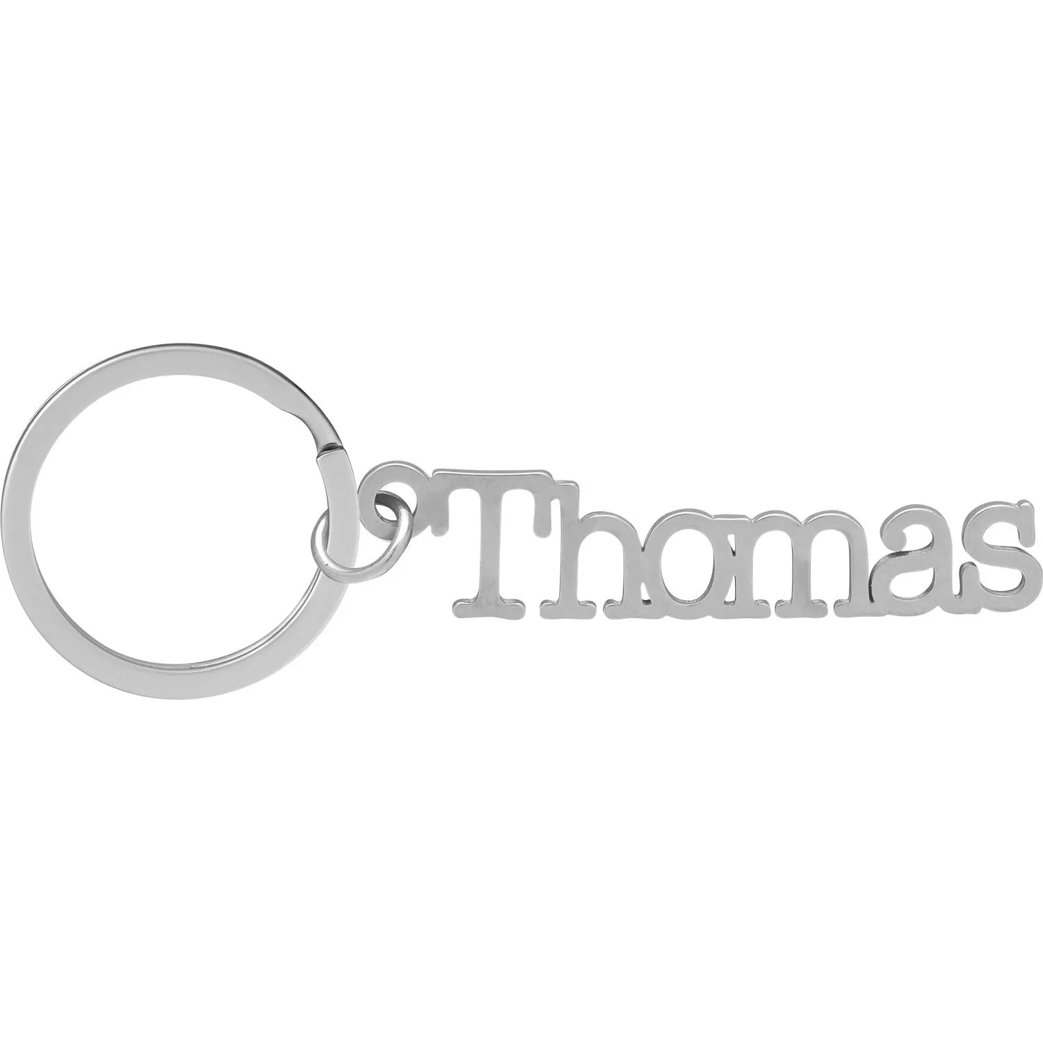 Namens-Schlüsselanhänger Thomas aus Edelstahl, silbern