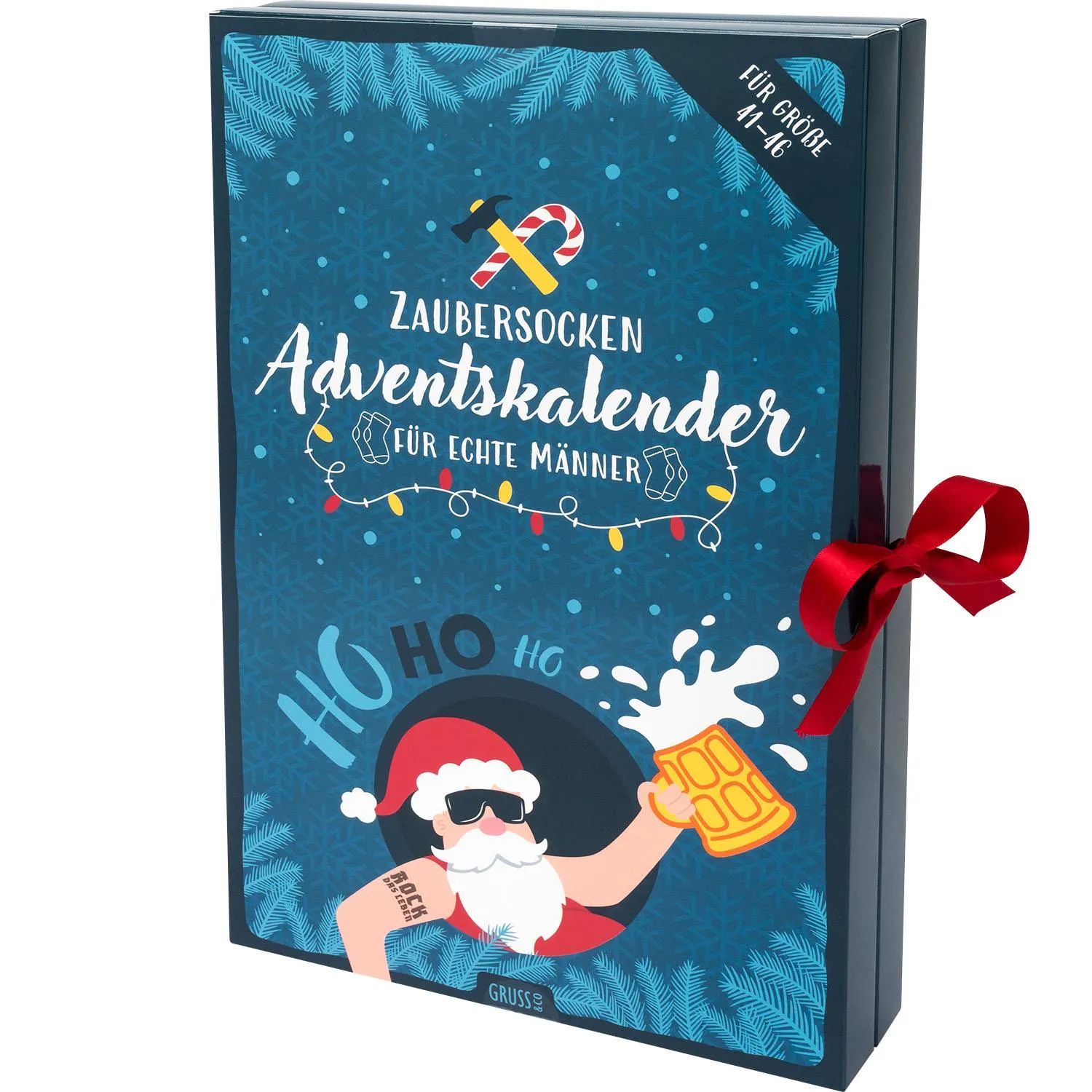 Blauer Adventskalender für Männer mit 24 Sockenkalender-Überraschungen – Doppelpack