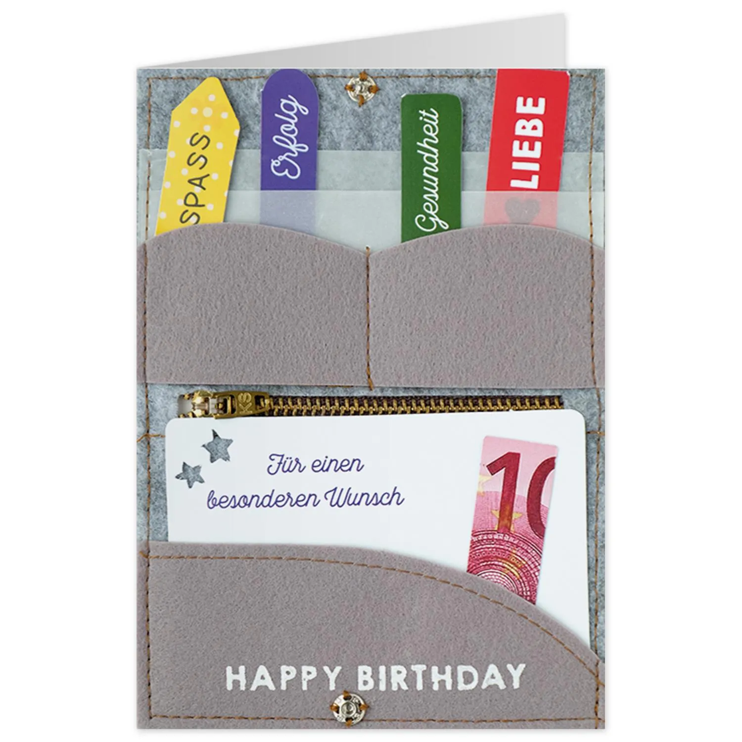 Grußkarte mit Filz »Für einen besonderen Wunsch«
