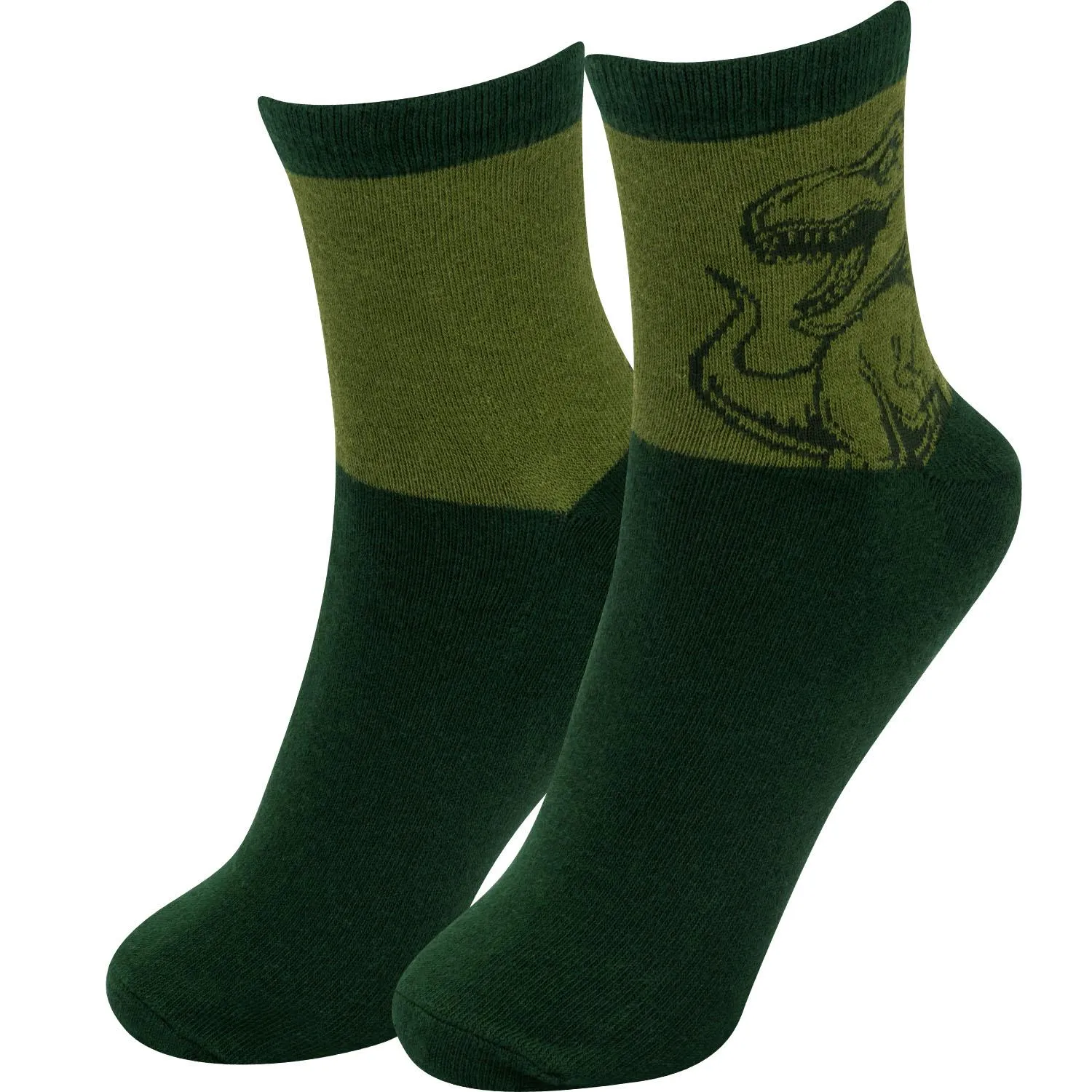 Grüne Dino-Socken mit Dinosaurier-Motiv, 41-46, 1 Paar Zaubersocken