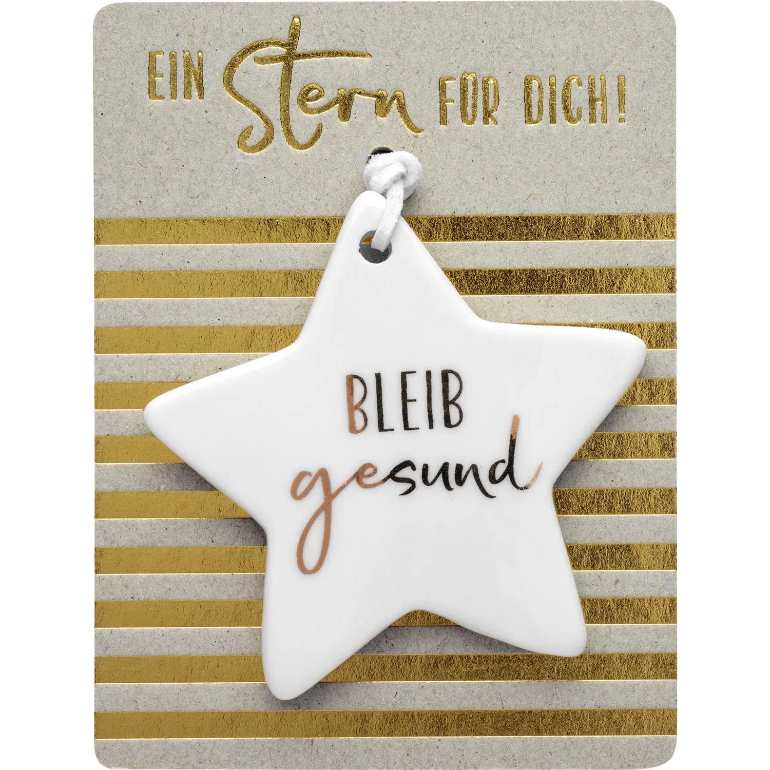 Porzellanstern »Bleib Gesund«